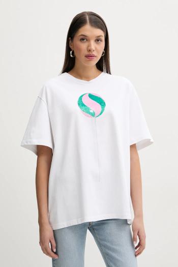 Bavlnené tričko Fiorucci Big Lollipop Print Boxy T-Shirt dámske, biela farba, U02SPTSH103CJ01WH04