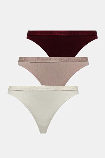 Tanga Tommy Hilfiger 3-pack růžová barva