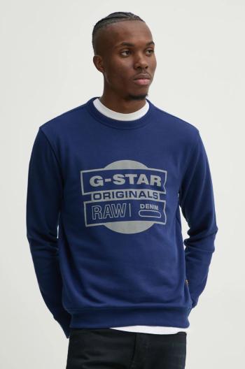 Mikina G-Star Raw pánská, tmavomodrá barva, s potiskem, D25441-D797