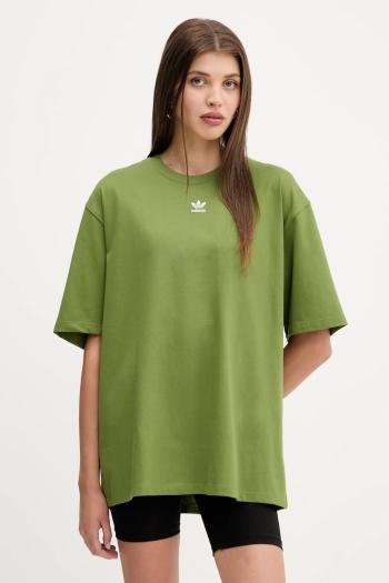 Bavlnené tričko adidas Originals Essentials dámske, zelená farba, JW5077