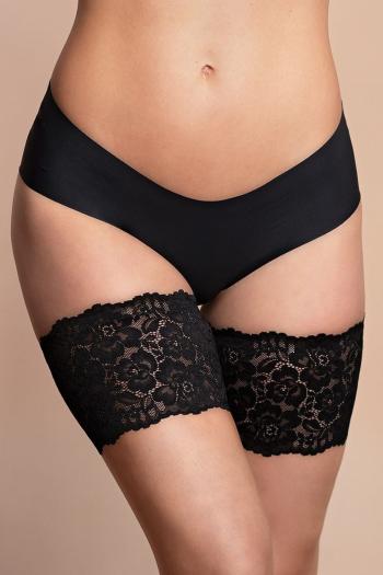 Černé krajkové stehenní pásy proti mnutí Thigh Band Lace