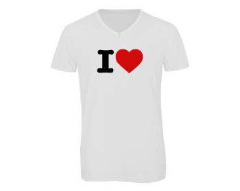 Pánské triko s výstřihem do V I love