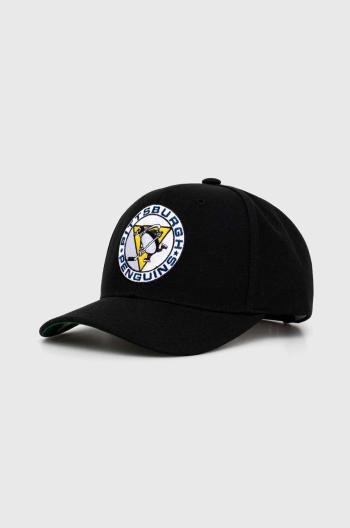 Kšiltovka Mitchell&Ness NHL PITTSBURGH PENGUINS černá barva, s aplikací