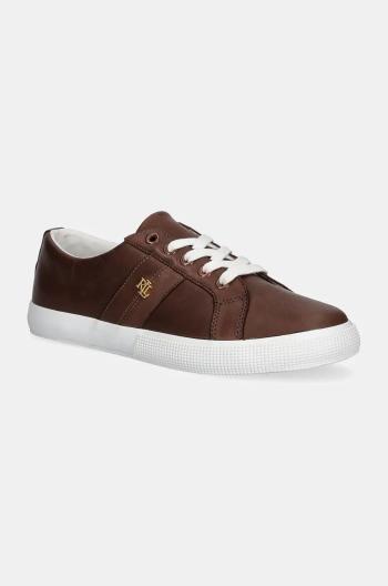 Kožené sneakers boty Lauren Ralph Lauren Janson II hnědá barva, 802775372007