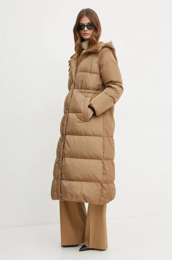 Péřová bunda Weekend Max Mara dámská, hnědá barva, zimní, 2425496052600