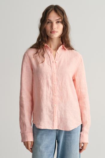 KOŠILE GANT REG LINEN CHAMBRAY SHIRT PEACHY PINK