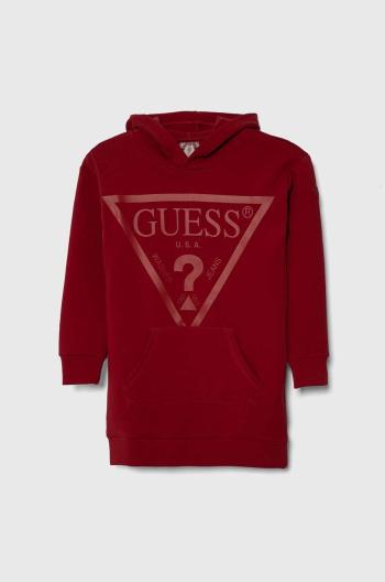 Dívčí šaty Guess vínová barva, mini