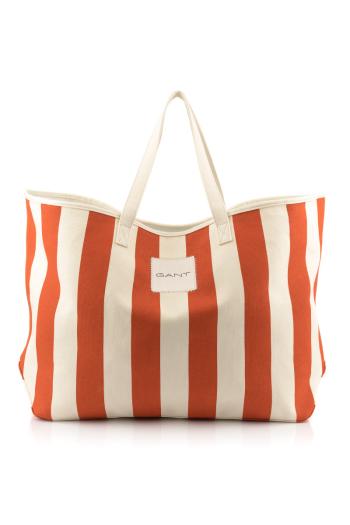 TAŠKA GANT STRIPED CANVAS BEACH BAG PUMPKIN ORANGE