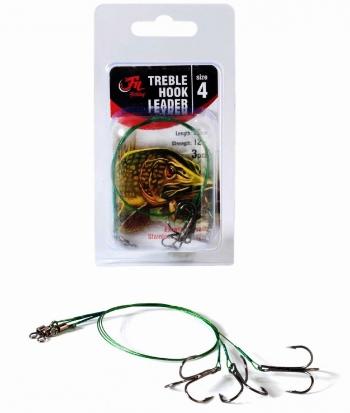 Filfishing lanko s trojhákem treble hook leader 3 ks 30 cm - 4