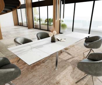 Jídelní stůl Edge 200-300x100 keramika Laminam®Statuarietto
