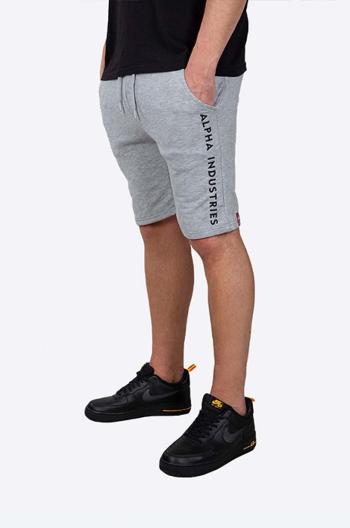 Kraťasy Alpha Industries Al Sweat pánské, šedá barva, 116365.17-grey