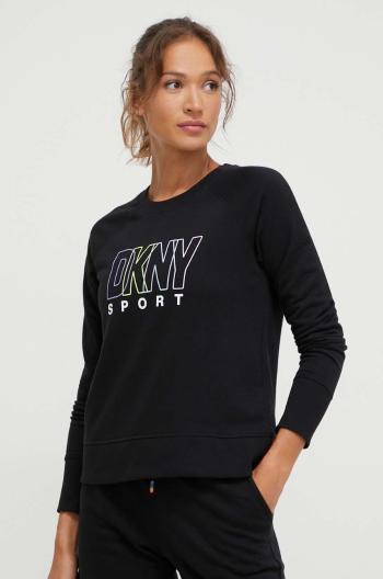 Mikina Dkny dámská, černá barva, s potiskem, DP3T8815