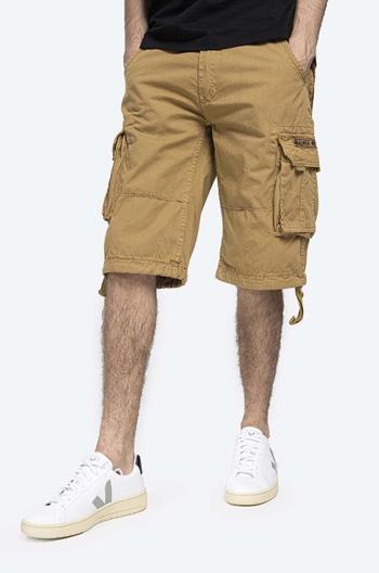 Bavlněné šortky Alpha Industries Jet Short hnědá barva, 191200.13-brown