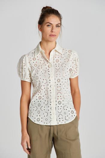 HALENKA GANT REG BRODERIE ANGLAISE SS SHIRT EGGSHELL