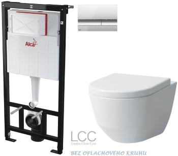 ALCADRAIN Sádromodul předstěnový instalační systém s chromovým tlačítkem M1721 + WC LAUFEN PRO LCC RIMLESS + SEDÁTKO AM101/1120 M1721 LP2