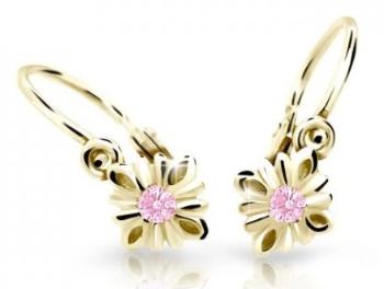 Cutie Jewellery Půvabné dětské náušnice ze žlutého zlata C2261-10-X-1 růžová