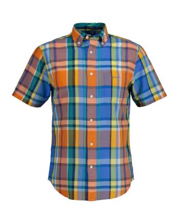 KOŠILE GANT REG UT COLORFUL MADRAS SS SHIRT APRICOT ORANGE