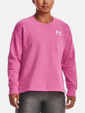 Under Armour Rival Fleece Oversize Crew Mikina Růžová