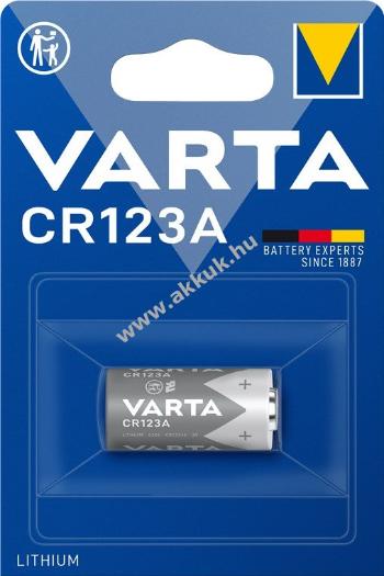 Varta lithium fotó elem CR123A 1db/csom.