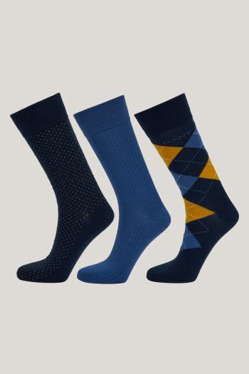 PONOŽKY GANT ARGYLE SOCKS 3-PACK GIFT BOX EVENING BLUE