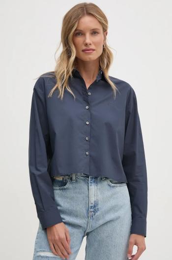 Bavlněná košile Calvin Klein Jeans modrá barva, relaxed, s klasickým límcem, J20J224623