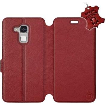 Flip pouzdro na mobil Honor 7 Lite - Tmavě červené - kožené -   Dark Red Leather (5903226516476)