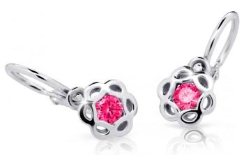 Cutie Jewellery Dětské náušnice z bílého zlata C2179-10-X-2 fuchsiová