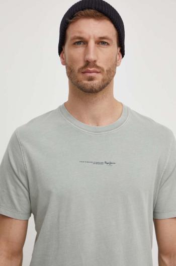 Bavlněné tričko Pepe Jeans Dave Tee zelená barva, s potiskem, PM509231