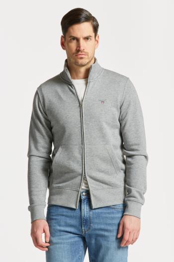 MIKINA GANT ORIGINAL FULL ZIP CARDIGAN GREY MELANGE