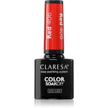 Claresa SoakOff UV/LED Color Rainbow Explosion gelový lak na nehty odstín RED 406 5 g