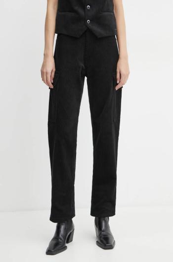 Manšestrové kalhoty G-Star Raw černá barva, high waist, D25761-D727