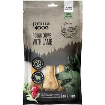 PrimaDog plněné žvýkací kosti jehně - brusinka S 10 cm 105 g (6430076894267)