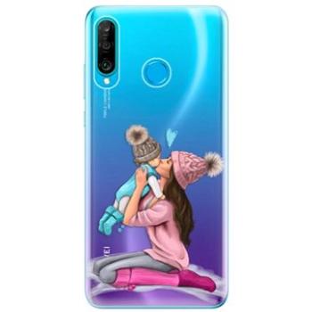 iSaprio Kissing Mom - Brunette and Boy pro Huawei P30 Lite (kmbruboy-TPU-HonP30lite)