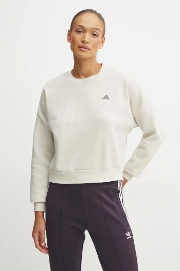 Mikina adidas Essentials dámská, béžová barva, hladká, IX7959