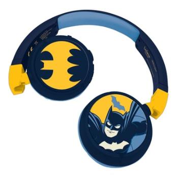 LEXIBOOK Batman 2 v 1 Bluetooth® a kabelové připojení, skládací sluchátka s bezpečnou hlasitostí