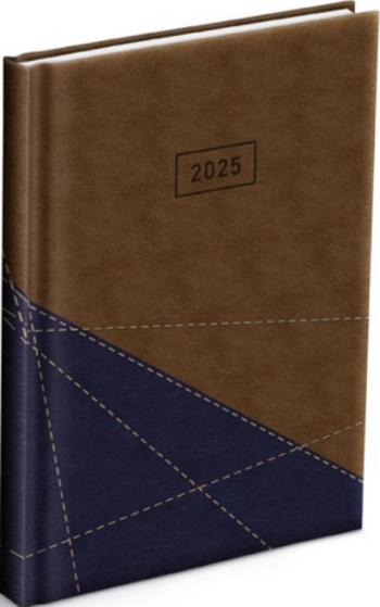 Diář 2025 D801 PU blue/brown denní