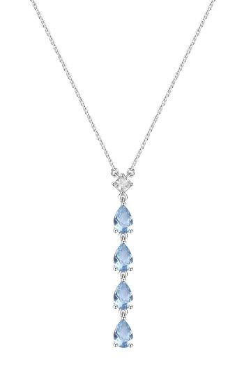Brosway Stříbrný náhrdelník s kubickými zirkony Cloud Light Blue Fancy FCL110
