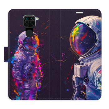 Flipové pouzdro iSaprio - Neon Astronaut 02 - Xiaomi Redmi Note 9