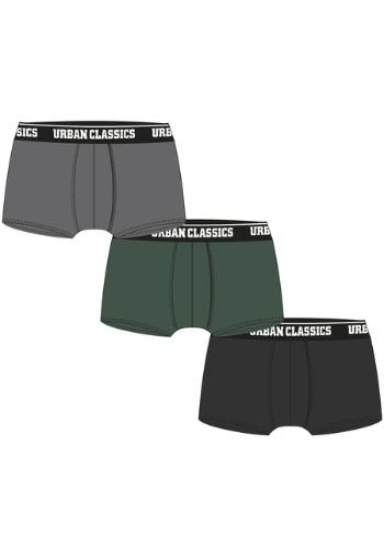 Urban Classics Boxer Shorts 3-Pack grey+darkgreen+black - 3XL