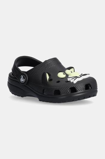 Dětské pantofle Crocs CLASSIC GLOW BLACK CAT CLOG černá barva, 210197