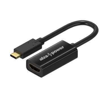 Átalakító AlzaPower USB-C (M) na HDMI 2.0 4K 60Hz (F) 0,1 m fényes fekete