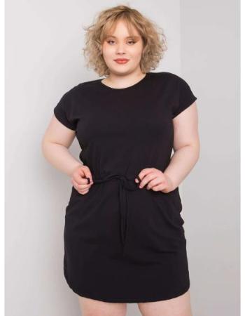 Dámské šaty s kapsami plus size KORI černé 