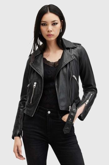 Kožená bunda AllSaints BALFERN BIKER dámská, černá barva, přechodná, W084LB