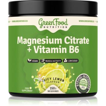 GreenFood Nutrition Magnesium Citrate + Vitamin B6 prášek pro podporu normální činnosti nervové soustavy, svalů, zubů a snížení míry únavy příchuť Jui