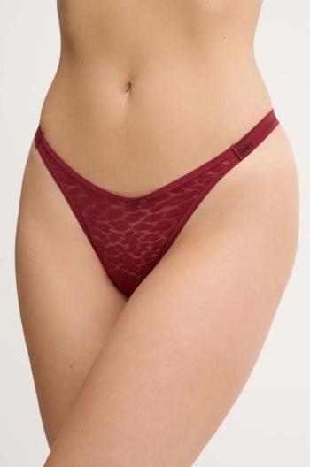 Tanga Calvin Klein Underwear vínová barva, 000QD5154E