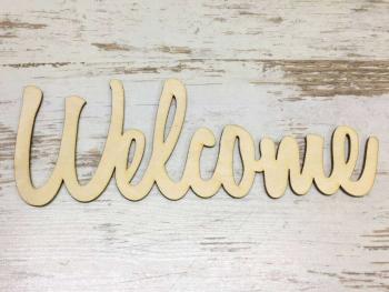 Natúr fa - "Welcome" felirat 24,5cm