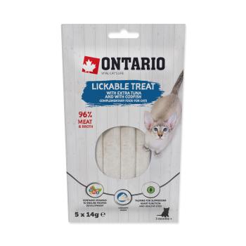 Ontario Pochoutka lízací extra tuňák a treska 5x14 g