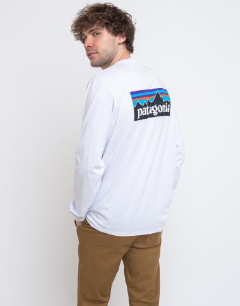 Tričko Patagonia M's L/S P-6 Logo Responsibili-Tee White