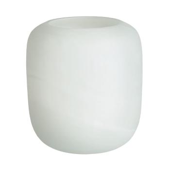 WHITE FLURRY üveg mécsestartó, fehér 13cm