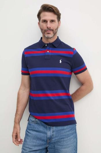 Bavlněné polo tričko Polo Ralph Lauren tmavomodrá barva, 710951896